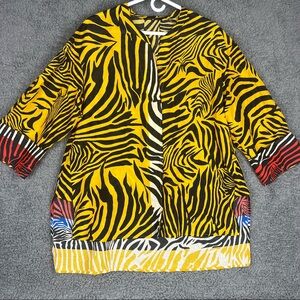 KOBI HALPERIN Savannah Animal Print Cotton/Silk Blouse Large Rare!SOLD OUT! GORG